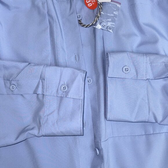 World Wide Sportsman Mens XXL Long Sleeve Fishing Shirt Light Blue UPF 30 - Picture 3 of 11